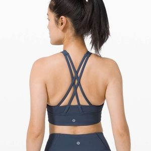 Lululemon Energy Bra High Neck Long Line Tough B-C Cup - Size 4 - Iron Blue